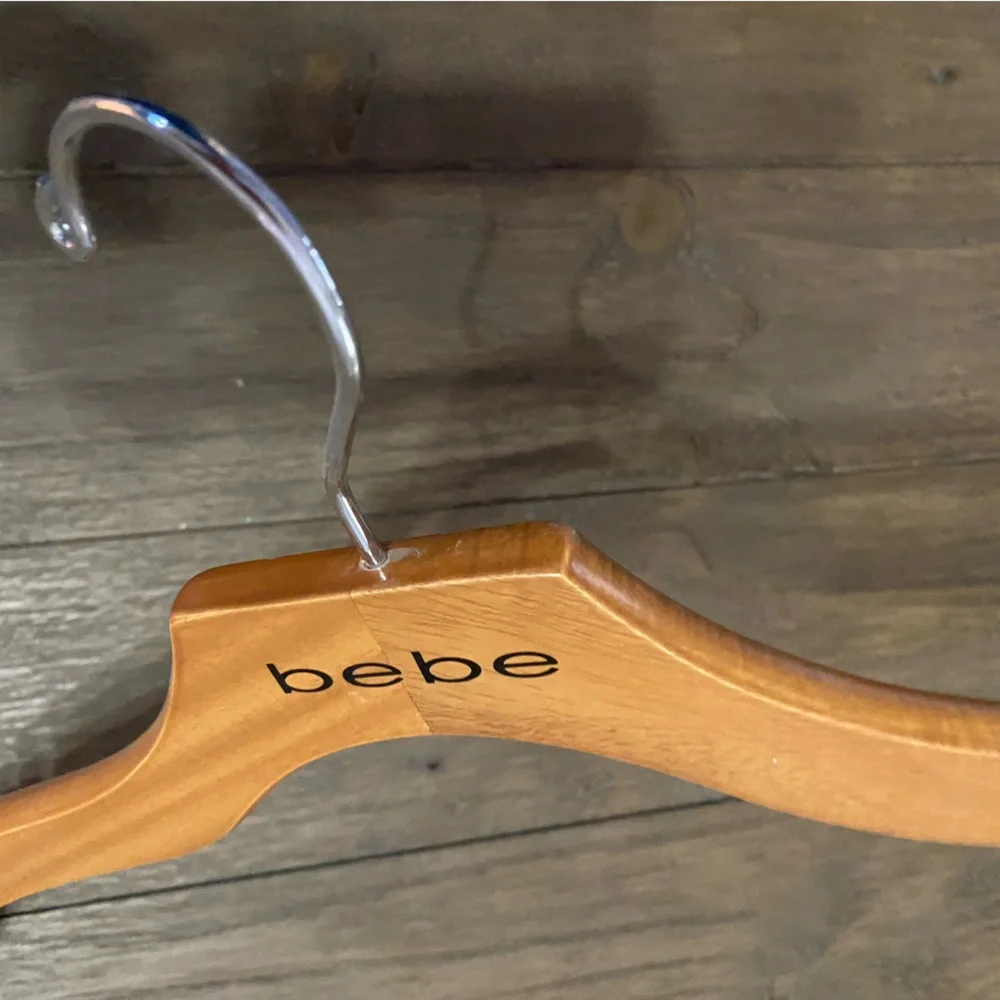 Bebe Natural Wood Hanger Vintage 90s